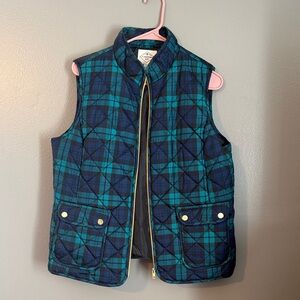 St. John's Bay Blue and Green Plaid Quilted Vest